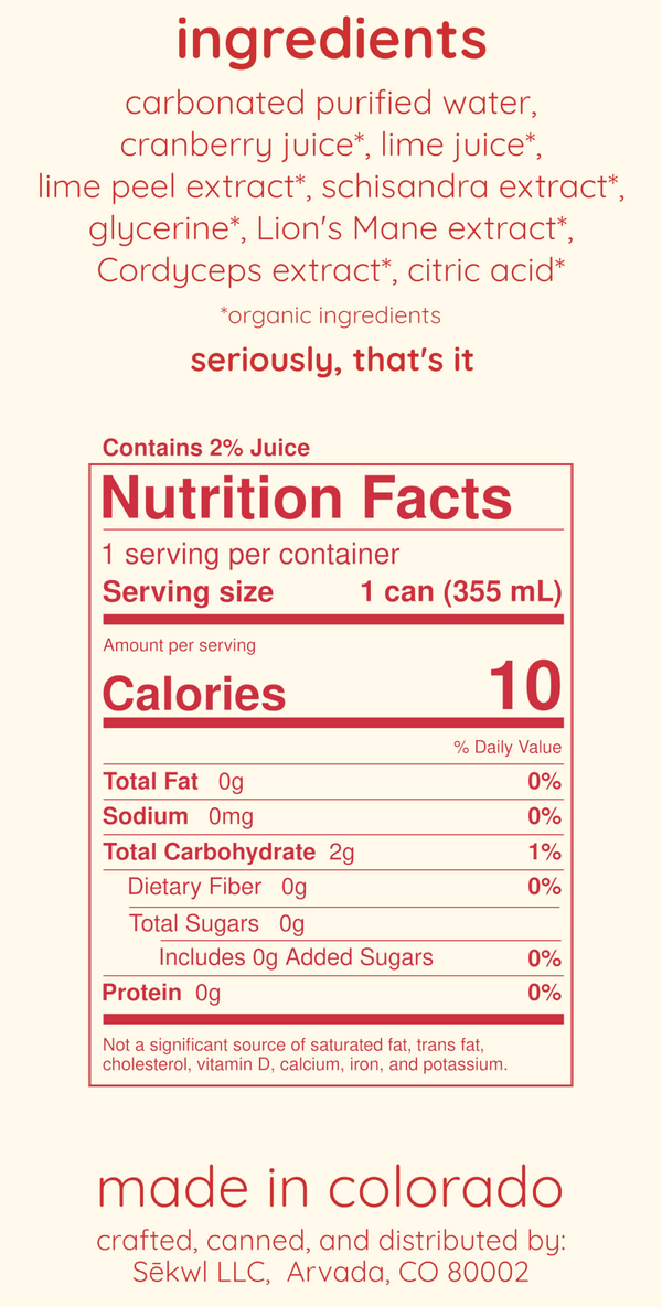 Cranberry Lime Adaptogenic Sparkling Water