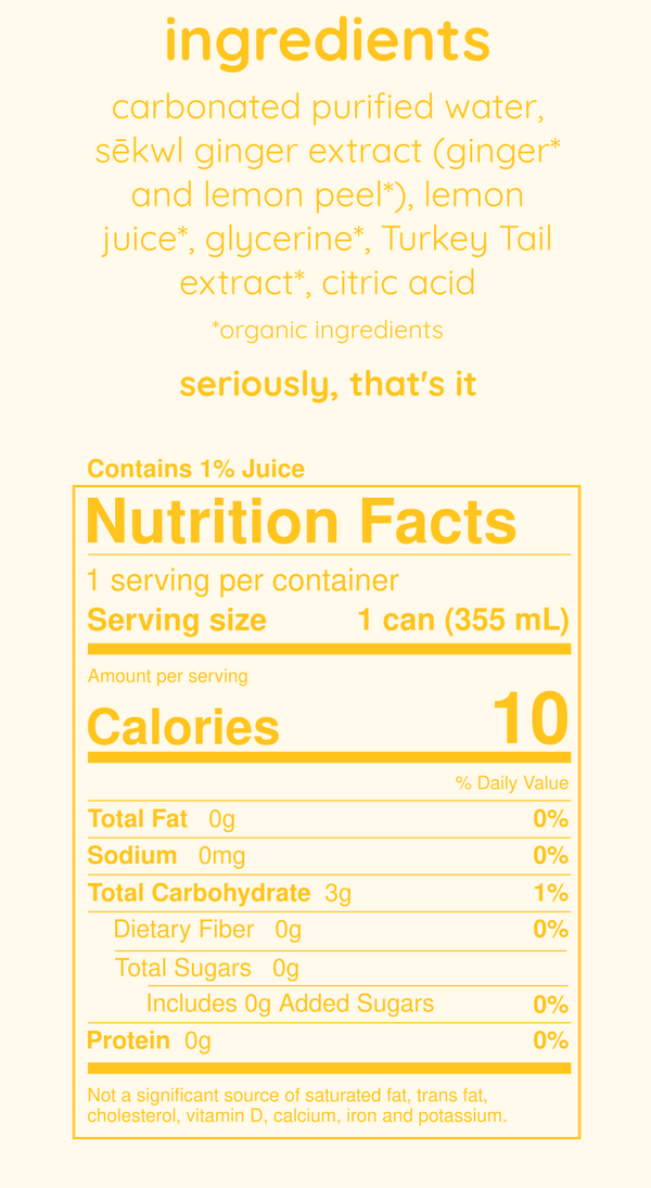 Lemon Ginger Adaptogenic Sparkling Water