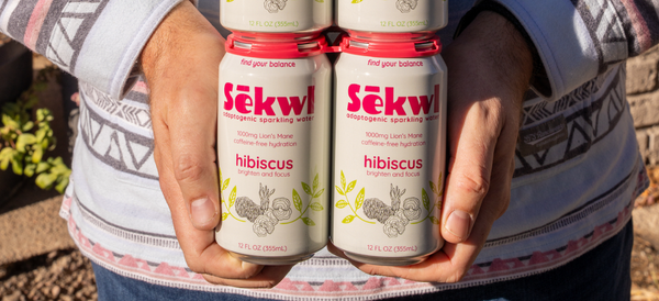 Non-alcoholic functional mushroom sparkling craft seltzers from Sēkwl Beverage House, designed for Dry January wellness and balance.
