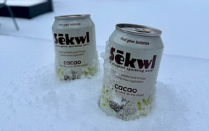 Non-alcoholic functional mushroom seltzer enjoyed during a calming Dry January evening ritual at home