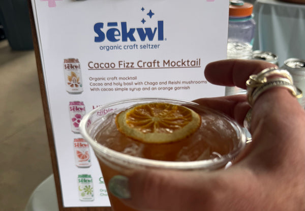 Sēkwl’s Garden Party Mocktail Cacao Fizz Recipe with Reishi and Chaga