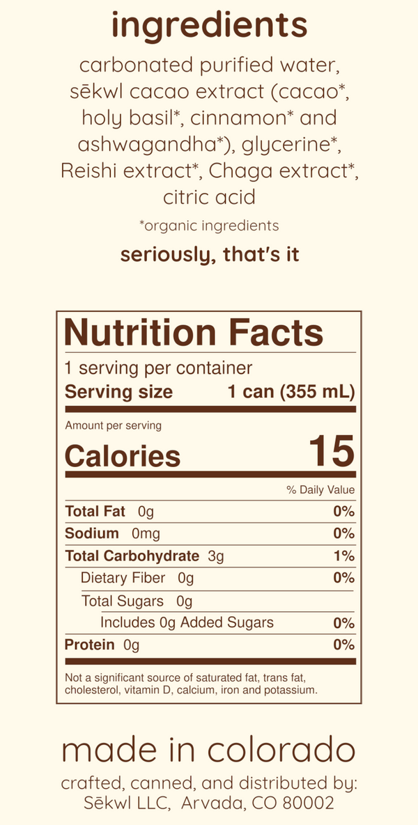Cacao Adaptogenic Sparkling Water